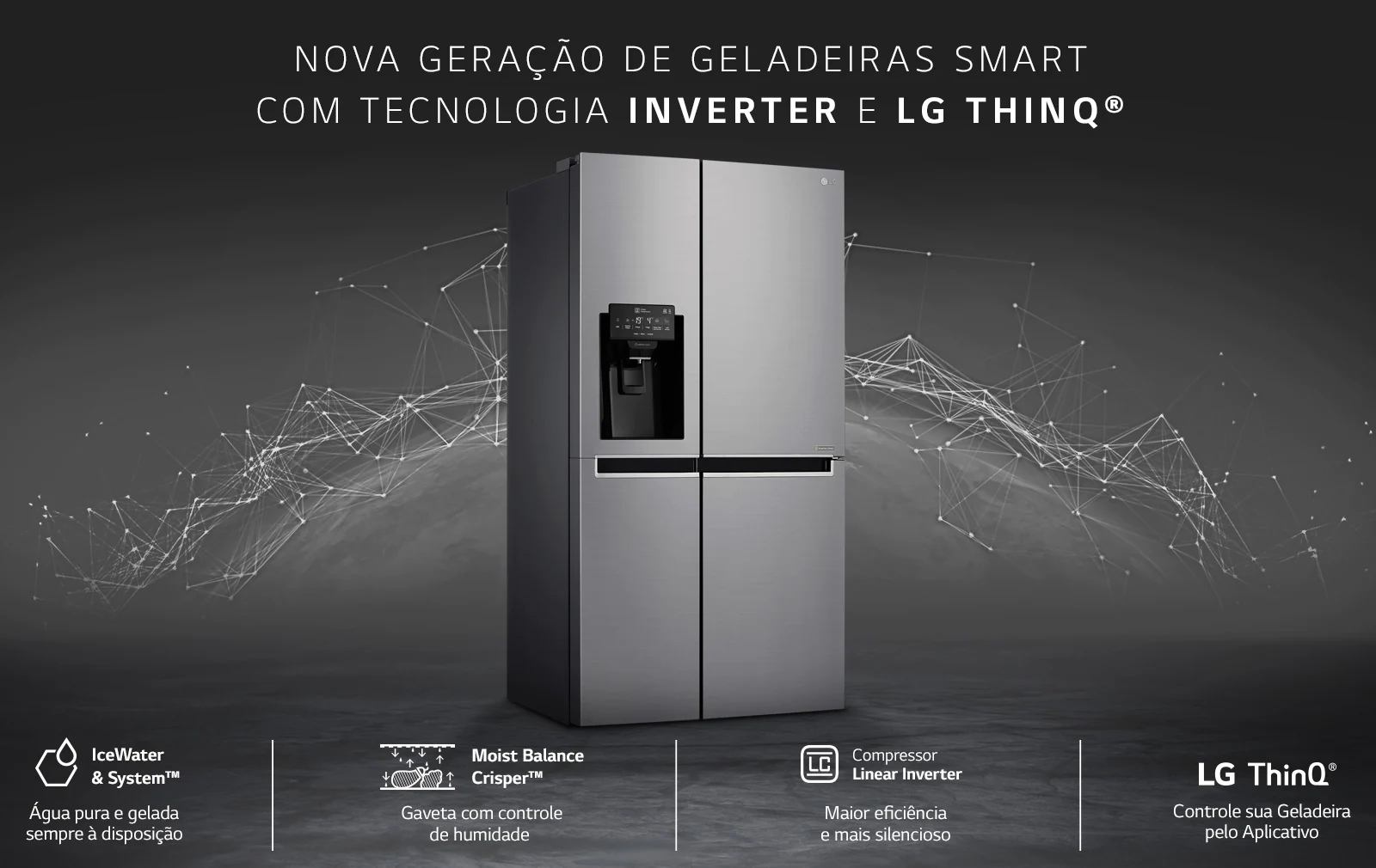 Nova geração de geladeiras smart com tecnologia inverter e LG ThinQ™