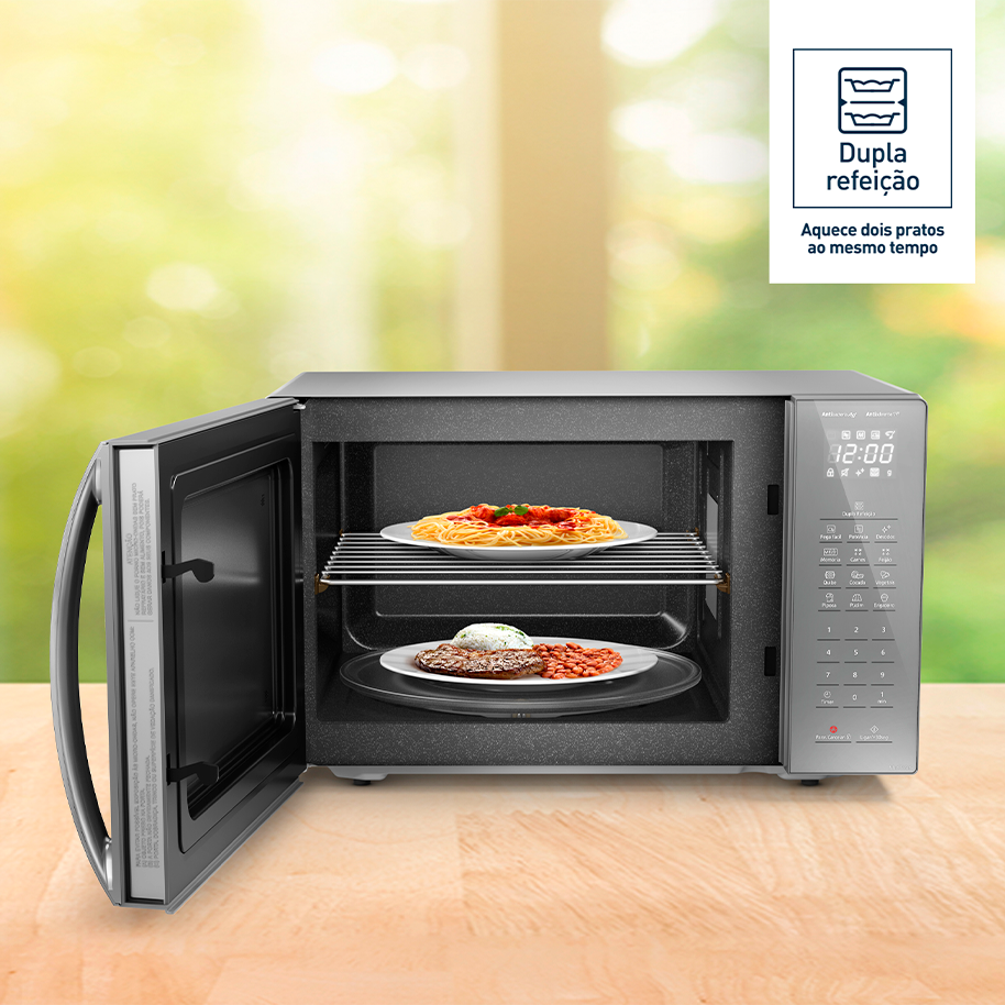 Micro-ondas Panasonic de Bancada 34 Litros NN-ST67LWRUN com Dupla